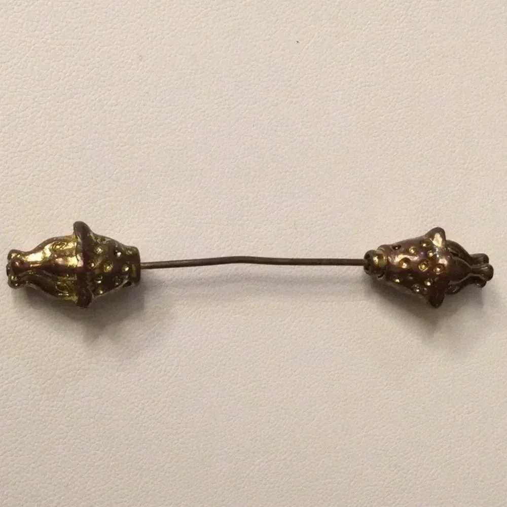 Vintage Boar Stickpin Tie Pin - Boar Heads